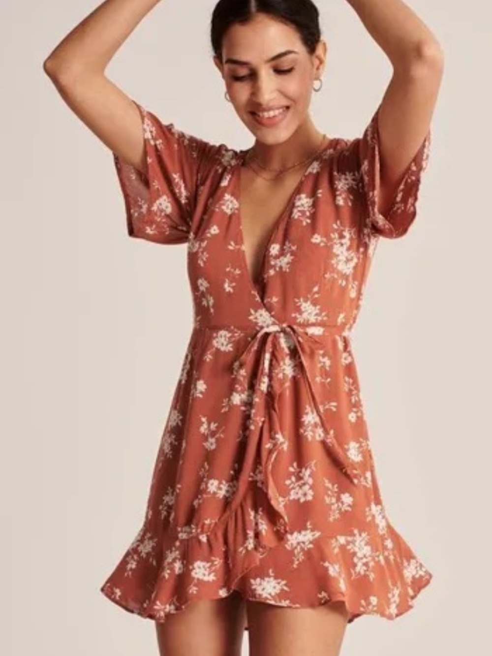 Abercrombie burnt orange wrap dress